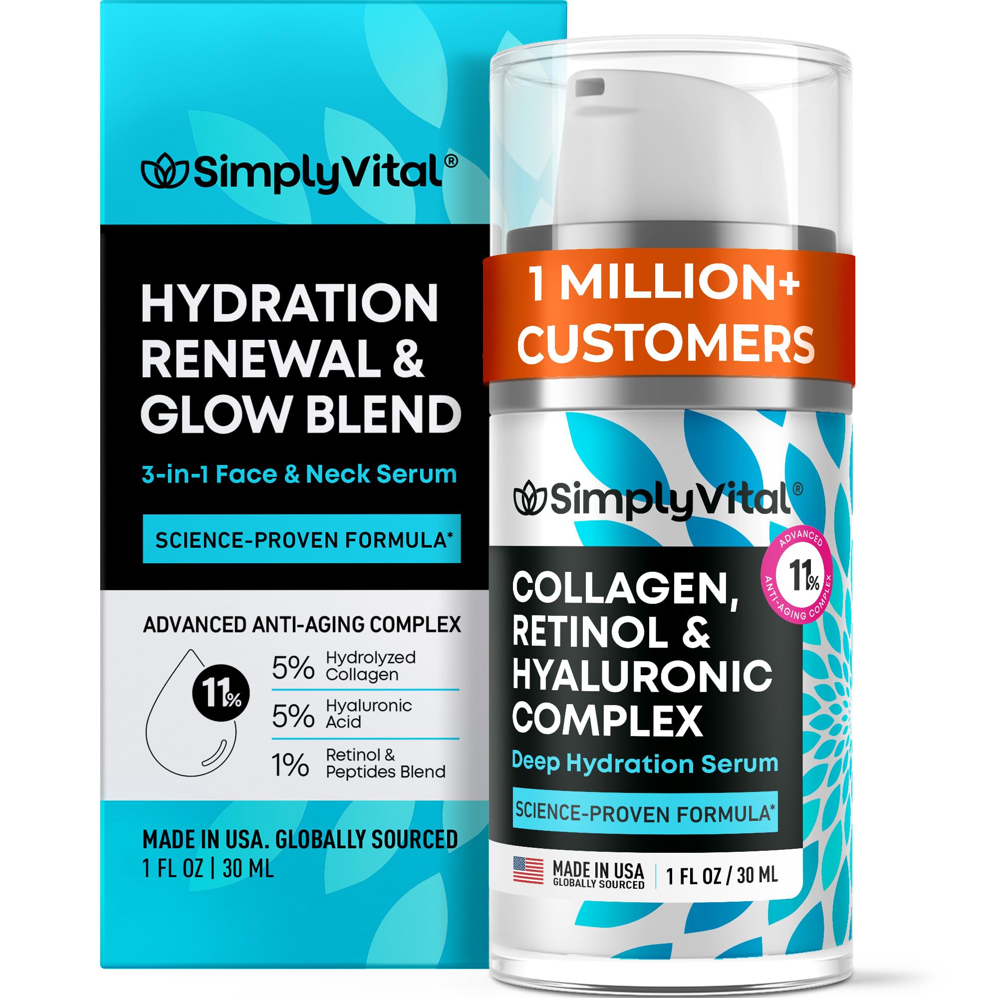 SimplyVital Collagen, Retinol & Hyaluronic Acid Serum